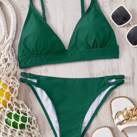 SHEIN Other - 🌞 4/$20 Sale🌞NWT - Green Triangle Bikini - Med/Large